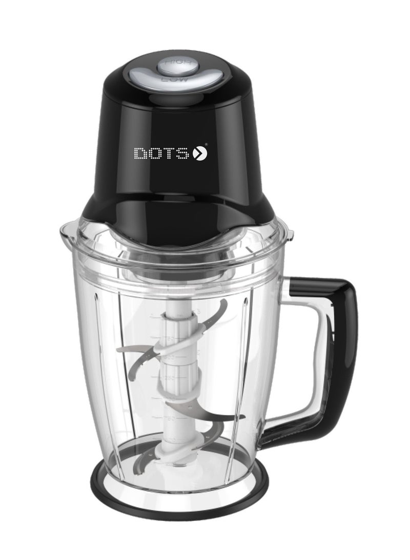 دوتس مفرمة سعة 2 لتر، برطمان بلاستيكي، شفرة ستيل 3 طبقات من دوتس CP-043، أسود، 450.0 واط - Image 2